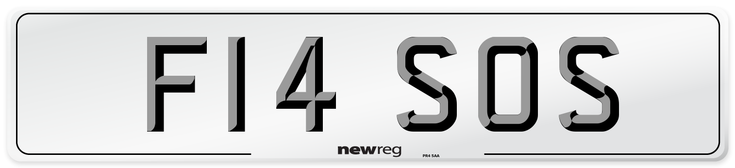 F14 SOS Number Plate from New Reg